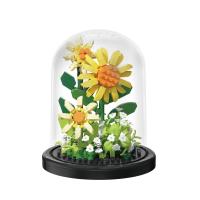 Bloque de decoración de escritorio de montaje eterno, flor, rompecabezas para niños, rosa, bloques de construcción, juguete, ramo, regalo - details 26