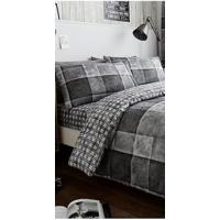 GC GAVENO CAVAILIA Denim Check Lujoso Juego de Cuadros de Mezclilla edredón y Funda de Almohada, poliéster y algodón, Gris, Individual, polialgodón, Rey, King (230 x 220cm) - details 6