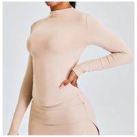 Top deportivo de manga larga, cuello redondo, ajustado, ligero y elástico para mujer - details 10