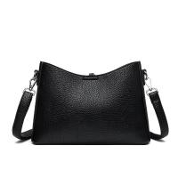 2025 Nueva Mujer Casual: Bolso Bandolera Sintético Negro Minimalista de 3 Capas con Correa Extraíble y Cierre de Cremallera para el Trabajo. - details 14