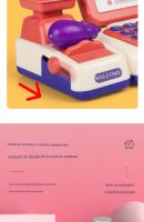 Caja registradora de dibujos animados Juguetes de imitación Atrezzo para juegos Taquilla misteriosa Caja de juegos de imaginación Juguetes educativos infantiles - details 7