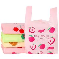 Bolsa de plástico con dibujos animados para embalaje de alimentos, bolsas portátiles con asa para compras de supermercado, organizadores de almacenamiento de cocina, 50 piezas - details 0