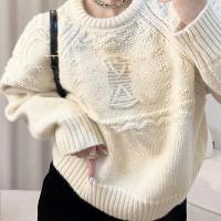Suéter de punto Floral de ganchillo para mujer, Jersey holgado y acogedor con diseño de estilo elegante, novedad de invierno de 2024 - details 3