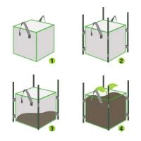 Bolsa de plantación cuadrada, cubo de tela no tejida ETA con asa, práctica de jardinería interior y exterior, 1 pieza. - details 5