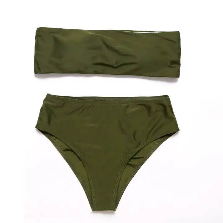 Bikini Bandeau brasileño para mujer, traje de baño Sexy, Micro verde - 1