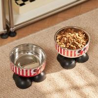 Cuenco de comida para gatos con dibujos animados, cuenco de alimentación antideslizante para mascotas de patas altas, alimentador de agua para cachorros de gran capacidad para el hogar, suministros para alimentador de gatos - details 10