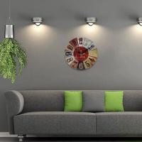 Cubierto por reloj de papel Vintage de madera MDF, decoración del hogar, reloj de pared, reloj de escritorio de forma redonda, sala de estar - details 3