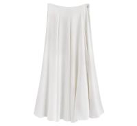 BGTEEVER-faldas elegantes y sueltas para mujer, faldas lisas de cintura alta, faldas Midi de gasa, moda de primavera y verano - details 23