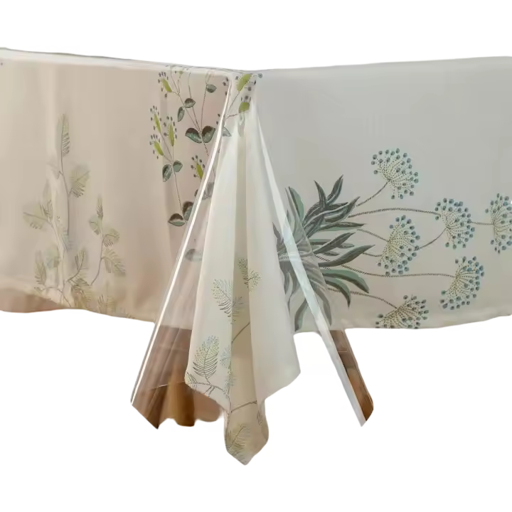 Mantel de vidrio suave transparente, cubierta de mesa Rectangular de PVC, impermeable, a prueba de aceite, para cocina y comedor - 1