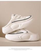 Popular] verano Baotou malla blanco zapatos de moda casual plataforma solo zapatos perezoso un pedal zapatillas de las mujeres desgaste exterior - details 5