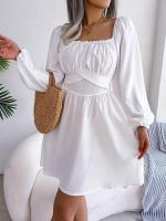 Elegante Vestido de Manga Larga con Volantes para Mujer Estilo Retro Suelto A Línea - details 1