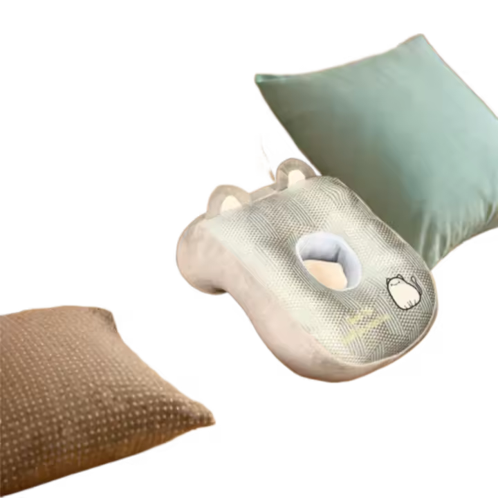 Almohada compacta y cómoda para dormitorio, almohada transpirable de dibujos animados para oficina, cojín suave multifuncional para el hogar, decoración de la habitación - 1