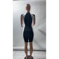 Vestidos elegantes de fiesta y discoteca para mujer, moda de verano 2023, cansados ​​con cuello redondo y bloques de color, negro informal - details 6