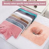 Toalla facial de masaje gruesa profesional, toalla suave y transpirable para salón de belleza, reutilizable con almohadillas para reposacabezas con agujeros, accesorios para el hogar - details 6