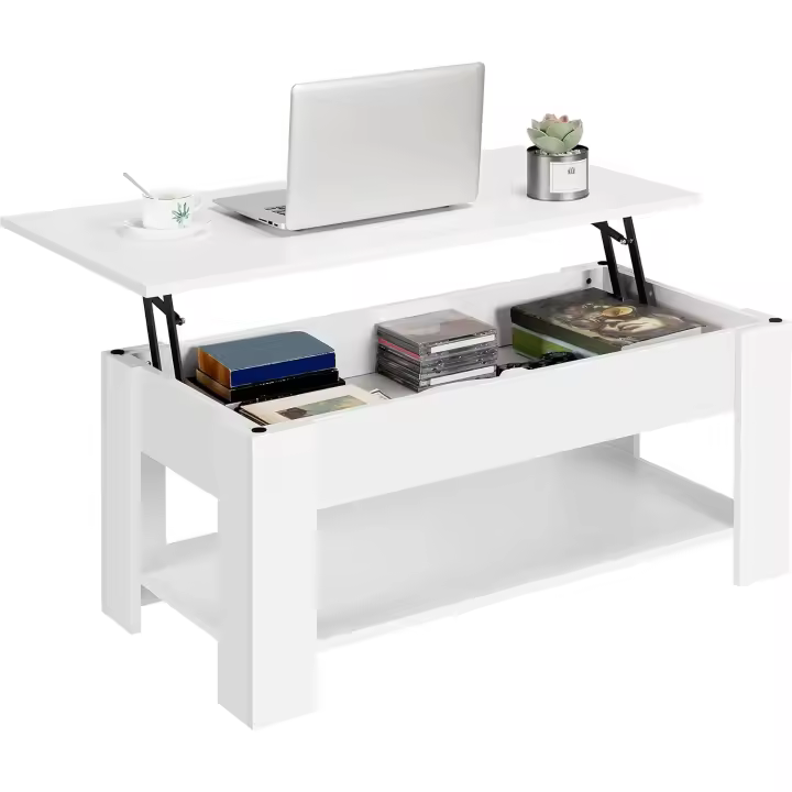 Elevable para Salón Comedor con Estante Mesita Mueble - 1