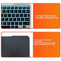 Teclado inalámbrico luminoso, panel táctil recargable, Bluetooth, para teléfono, PC, tableta, juegos, azul claro - details 2