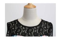 Lace patchwork summer women a line elegant vintage party dress with belt - details 104