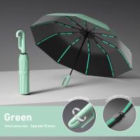 Paraguas plegable totalmente automático con 1 mango y hebilla, fácil de transportar, más grande, más grueso y resistente. Adecuado para hombres y mujeres, portátil y resistente al viento, resistente al viento de doble capa, varios huesos de paraguas, asas - details 2