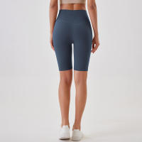 Pantalones cortos de yoga para mujer, leggings deportivos transpirables, cintura alta, para entrenamiento y gimnasio - details 45