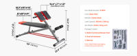 SucceBuy Banco de pesas multifuncional, silla romana ajustable de 660 libras, hiperextensión, equipo de entrenamiento de cuerpo completo - details 2