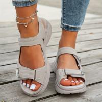 Sandalias Mary Jane elegantes para mujer - Correa ajustable en el tobillo con gancho y bucle, cubierta superior de PU transpirable y plantilla acolchada, cómodo tacón de cuña para playa de verano, uso informal y al aire libre - Diseño de color sólido, cal - details 4