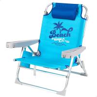 playa plegable y reclinable 5 posiciones, Silla portátil plegable 55x67,5x86cm, Incluye cojín, 1 bolsillo, 1 bolsa con cremallera y topes antivuelco, Sillas de playa - details 15