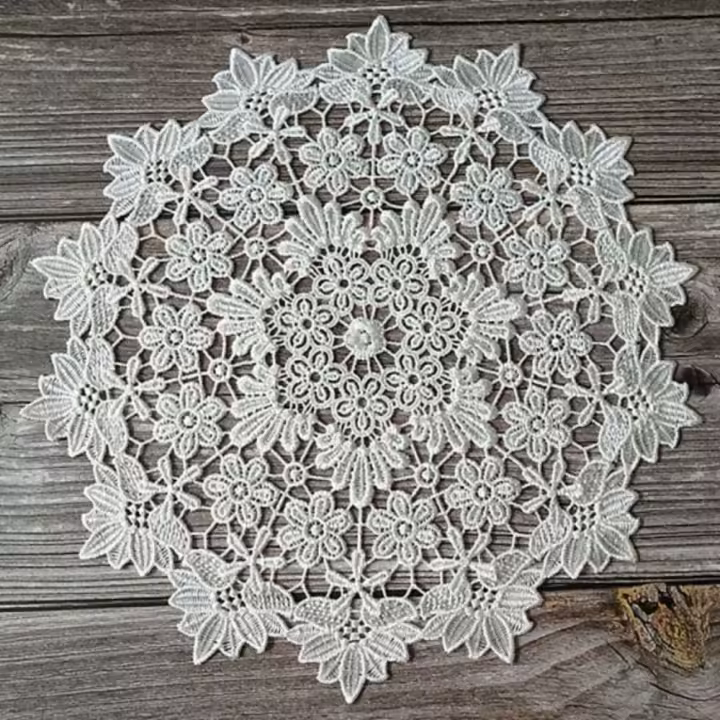 Posavasos de encaje hueco de ganchillo para mesa de café, tapete de taza redondo delicado, mantel Vintage, Decoración de mesa - 1
