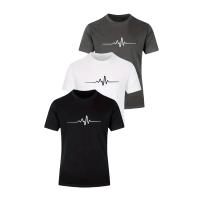 3 camisetas 100% algodón: camisetas de verano suaves y transpirables con estampado gráfico de rayo y letras, corte holgado, informal, manga corta, cuello redondo para hombres y mujeres, uso en el hogar y al aire libre, uso cómodo en el hogar |   Camisetas - details 1