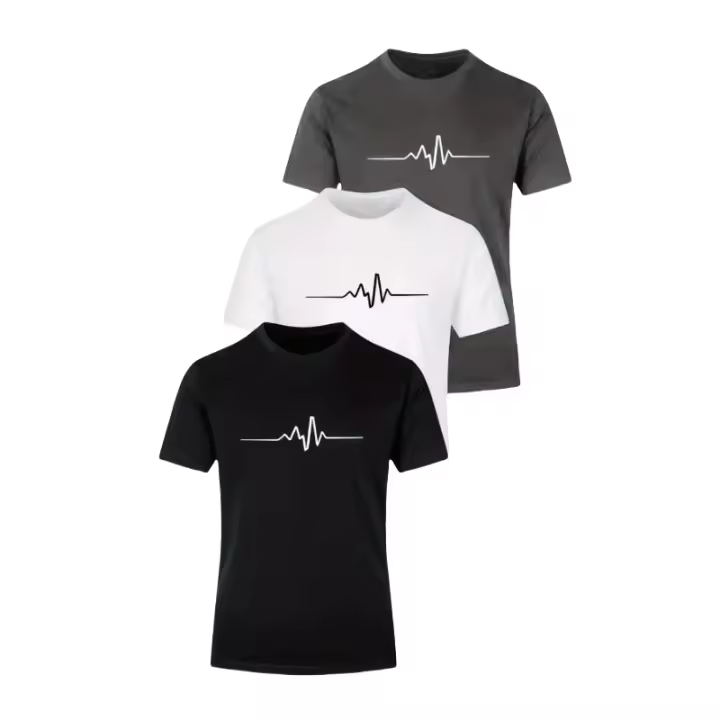 3 camisetas 100% algodón: camisetas de verano suaves y transpirables con estampado gráfico de rayo y letras, corte holgado, informal, manga corta, cuello redondo para hombres y mujeres, uso en el hogar y al aire libre, uso cómodo en el hogar |   Camisetas - 1