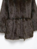 TRAFZA-abrigo de manga larga con cuello vuelto para mujer, ropa de abrigo gruesa y cálida con cinturón, Estilo Vintage, a la moda, para invierno, 2024 - details 13