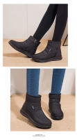 Zapatos de algodón, tacones planos bajos informales, botas de nieve de tubo corto de invierno para mujer, talla grande, zapatos para mamá - details 7