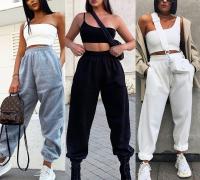 Pantalones casuales de sandalia con puños cómodos para mujer, pantalones deportivos de moda - details 1