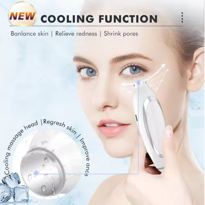 Masajeador facial eléctrico de alta frecuencia para el cuidado de la piel, máquina de estiramiento del cuello, aparato de belleza antiarrugas, reduce los poros, caliente y refrescante - 1