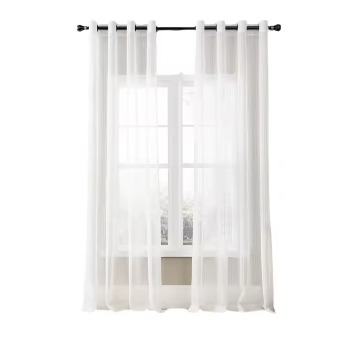 Sala de estar moderna translúcida, cortinas de dormitorio, persianas para ventanas de dormitorio, niños, 2 piezas, color blanco - 1