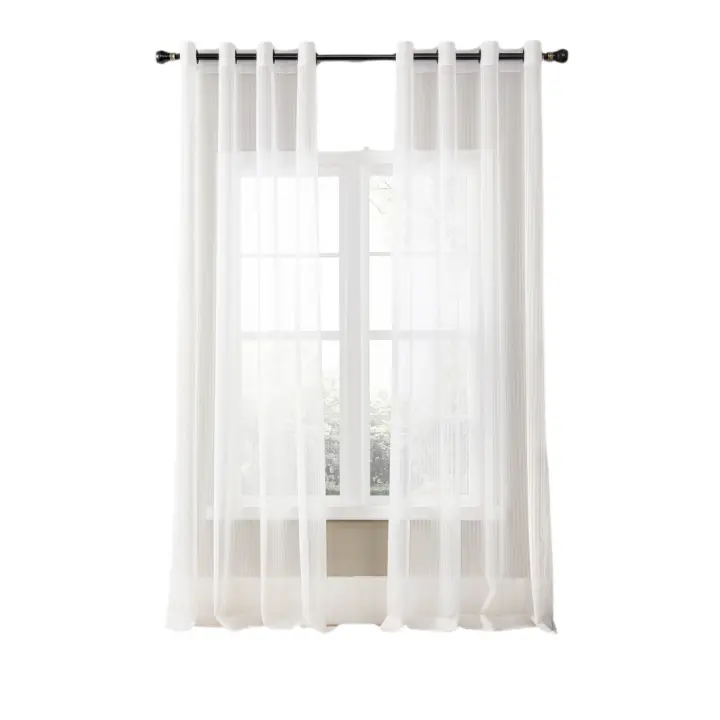 Sala de estar moderna translúcida, cortinas de dormitorio, persianas para ventanas de dormitorio, niños, 2 piezas, color blanco - 1