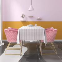 Silla de Comedor Nórdica Vintage Estructura de Metal Dorado con Cojines Rosa BH271rs-1 - details 1