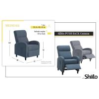 SHIITO SILLÓN SOFÁ COMEDOR SALÓN ESTUDIO BIBLIOTECA BUTACA SILLA RELAX RECLINABLE PUSH BACK respaldo