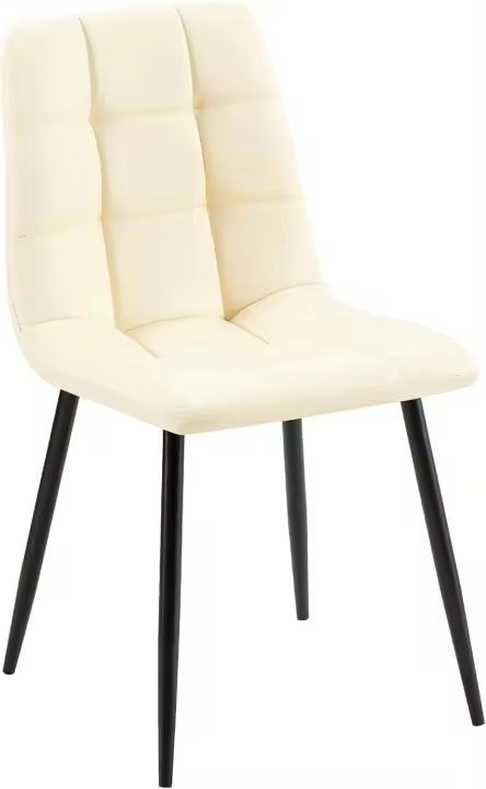 Comedor Antibes tapizada en Polipiel I Butaca de salón con Base metálica de 4 Patas I Asiento de Cocina, Color:Blanco - 1