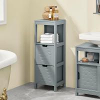 Armario de Suelo para baño Mueble Columna de baño con 2 Cajones y 1 Estantes Blanco 30 x 30 x 89 cm Blanco - details 25