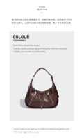Bolso de axila tejido pulido retro de textura premium para mujer, nuevo bolso de mensajero de un solo hombro con correa de hombro ancha de gran capacidad. - details 6