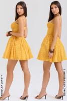 Vestido de princesa corto esponjoso, corte en A, sin espalda, jacquard de encaje sexy, puro deseo - details 7