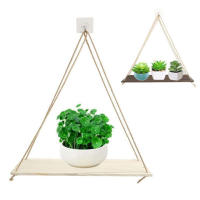 Wooden Rope Swing Storage Rack Large Space Modern Simple Design Rack for Living Room Bedroom Bathroom - details 2