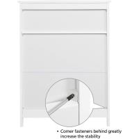 Mueble Auxiliar de Baño con Puerta Mueble Baño de Madera con Estante Ajustable 60x30x80 cm Blanco - details 5