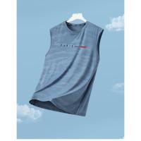 Verano de los hombres 2025 nuevo secado rápido T hielo fresco tejido deportes manga corta cuello redondo correr fitness T - details 16