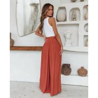 BUNO-Pantalones informales versátiles minimalistas para mujer, pantalones elásticos empalmados de cintura alta con bolsillos y pliegues, holgados, de color liso, a la moda, verano 2024 - details 9
