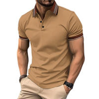 Camisa POLO Casual para Hombre Solapa Acanalada Botón De Moda Color Sólido De Negocios - details 0