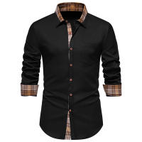 Camisa de Hombre con Diseño a Cuadros y Contraste Camisa Casual de Manga Larga para Trabajo y Negocios Camisa Formal para Boda y Uso Diario Material Exterior de Poliéster - details 7