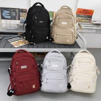 Mochilas escolares de nailon de gran capacidad, mochila de Color sólido, mochila de viaje para estudiantes - details 0