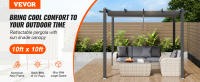 VEVOR pérgola retráctil para exteriores, pérgola de aluminio con toldo retráctil, pérgola moderna con toldo para sombra - details 1