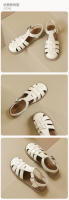 Sandalias romanas tejidas de tacón grueso de verano para mujer, estilo retro - details 4